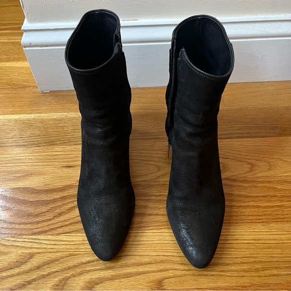 Prada Black Leather Heeled Ankle Boots - Picture 2 of 15